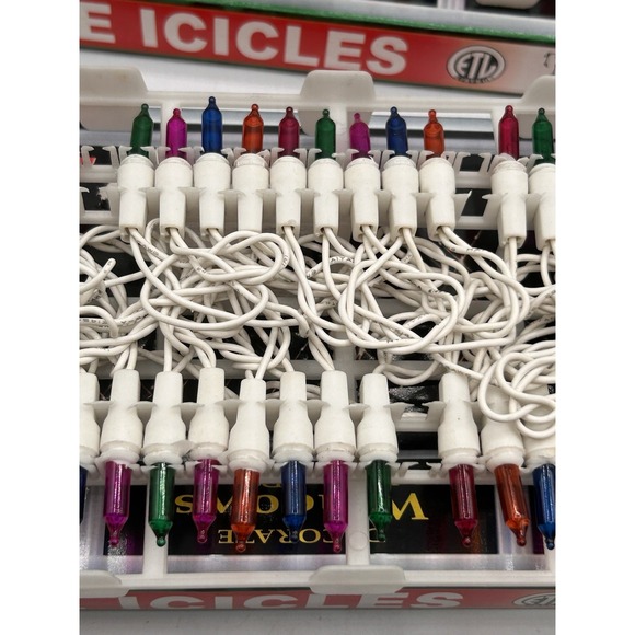 Vintage Holiday Lite 45 Lite Icicles Multicolored Lights Lot Of‎ 2 - Picture 8 of 14